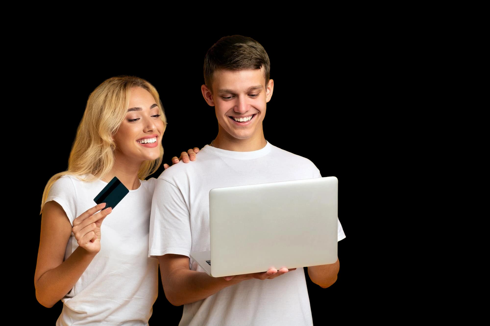 Menschen mit Laptop – Einkaufen und Shop-Angebote